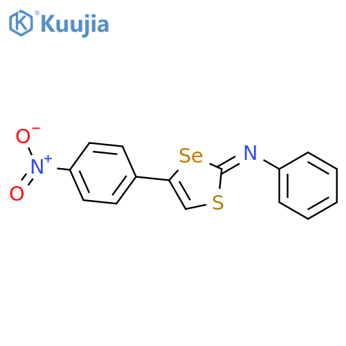 Benzenamine, N-[4-(4-nitrophenyl)-1,3-thiaselenol-2-ylidene]- structure