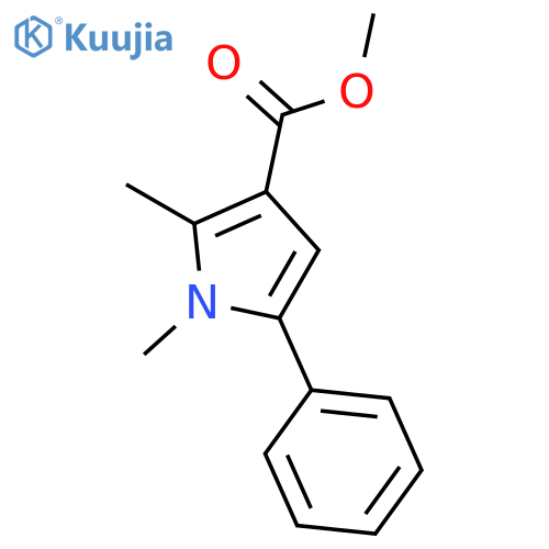 1H-Pyrrole-3-carboxylic acid, 1,2-dimethyl-5-phenyl-, methyl ester structure