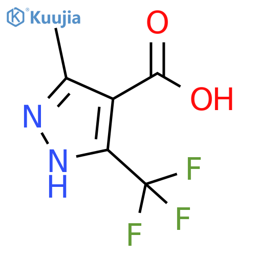 5-methyl-3-(trifluoromethyl)-1H-pyrazole-4-carboxylic acid structure