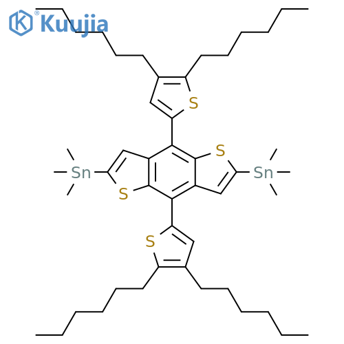 (4,8-Bis(4,5-dihexylthiophen-2-yl)benzo[1,2-b:4,5-b']dithiophene-2,6-diyl)bis(trimethylstannane) structure