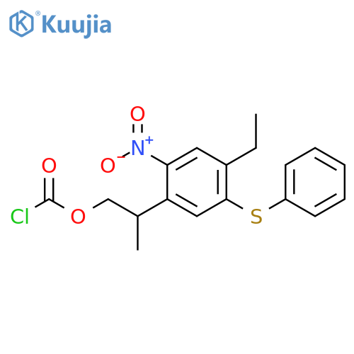 Carbonochloridic acid, 2-[4-ethyl-2-nitro-5-(phenylthio)phenyl]propyl ester structure