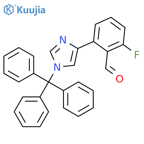 2-Fluoro-6-1-(triphenylmethyl)-1H-imidazol-4-ylbenzaldehyde structure