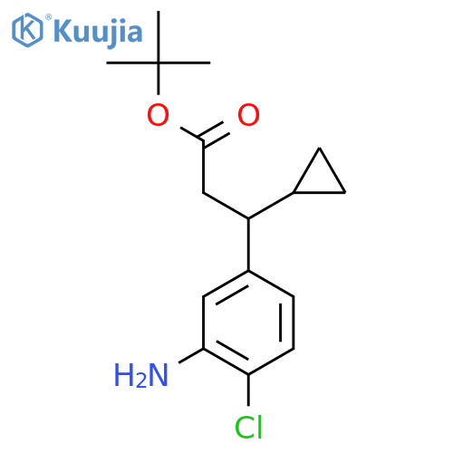 Tert-butyl 3-(3-amino-4-chlorophenyl)-3-cyclopropylpropanoate structure