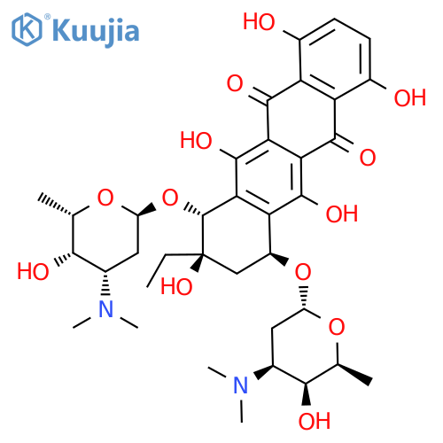 (7S,9R,10R)-7,10-Bis[[(2S,4S,5S,6S)-4-(dimethylamino)-5-hydroxy-6-methyloxan-2-yl]oxy]-9-ethyl-1,4,6,9,11-pentahydroxy-8,10-dihydro-7H-tetracene-5,12-dione structure