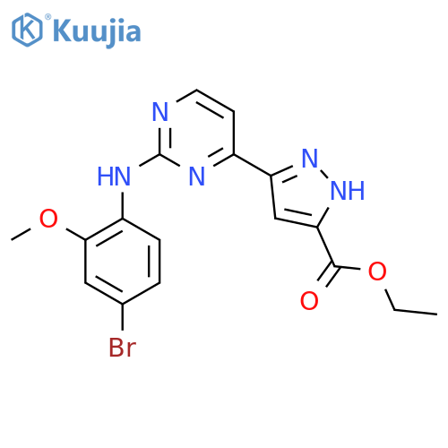 Ethyl 3-[2-(4-bromo-2-methoxyanilino)pyrimidin-4-yl]-1H-pyrazole-5-carboxylate structure