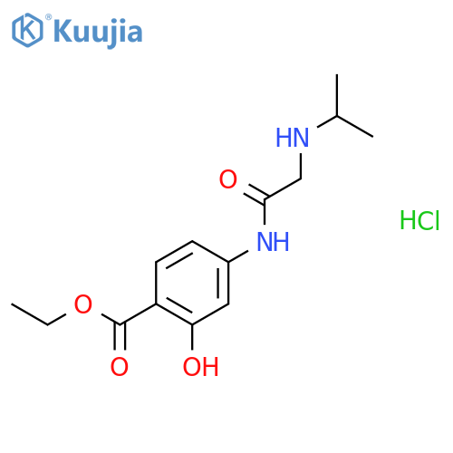 Benzoic acid,2-hydroxy-4-[[2-[(1-methylethyl)amino]acetyl]amino]-, ethyl ester,hydrochloride (1:1) structure