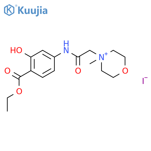 4-(2-{[4-(ethoxycarbonyl)-3-hydroxyphenyl]amino}-2-oxoethyl)-4-methylmorpholin-4-ium iodide structure