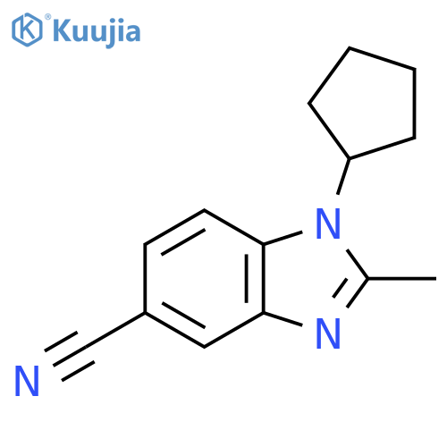 1-Cyclopentyl-2-methyl-1,3-benzodiazole-5-carbonitrile structure