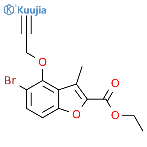 5-Bromo-3-methyl-4-prop-2-ynyloxy-benzofuran-2-carboxylic acid ethyl ester structure