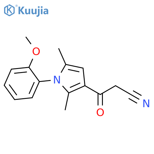 3-[1-(2-Methoxy-phenyl)-2,5-dimethyl-1H-pyrrol-3-yl]-3-oxo-propionitrile structure