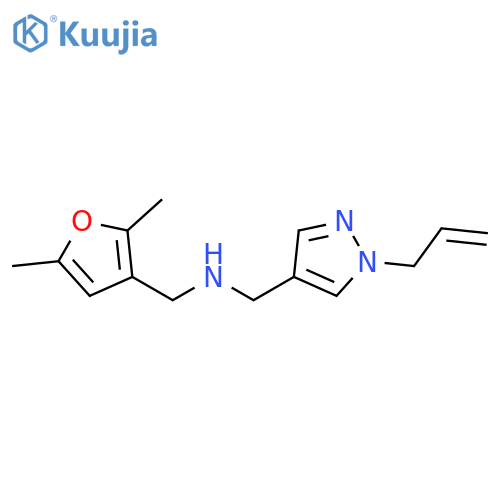 (1-Allyl-1H-pyrazol-4-ylmethyl)-(2,5-dimethyl-furan-3-ylmethyl)-amine structure