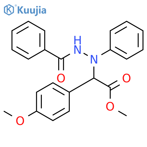Benzeneacetic acid, α-(2-benzoyl-1-phenylhydrazinyl)-4-methoxy-, methyl ester, (αR)- structure