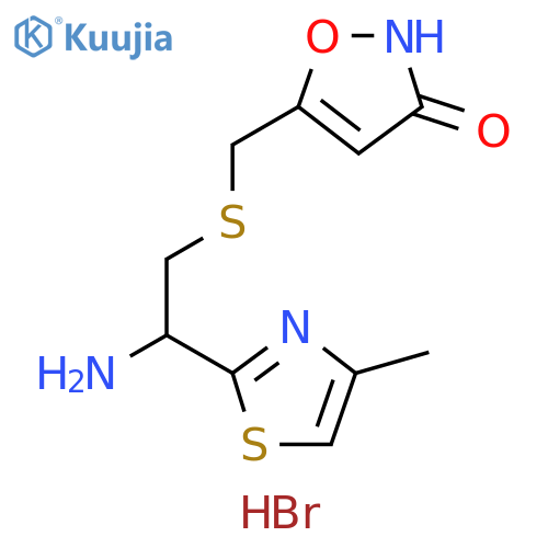 3(2H)-Isoxazolone,5-[[[2-amino-2-(4-methyl-2-thiazolyl)ethyl]thio]methyl]-,monohydrobromide structure