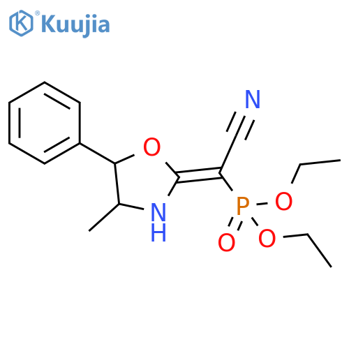 Phosphonic acid, P-[cyano(4-methyl-5-phenyl-2-oxazolidinylidene)methyl]-, diethyl ester structure