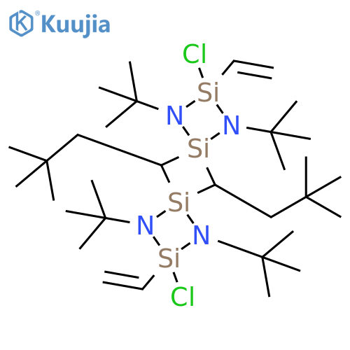 1,3,7,9-Tetraaza-2,4,6,8-tetrasiladispiro[3.1.3.1]decane,2,8-dichloro-5,10-bis(2,2-dimethylpropyl)-2,8-diethenyl-1,3,7,9-tetrakis(1,1-dimethylethyl)- structure