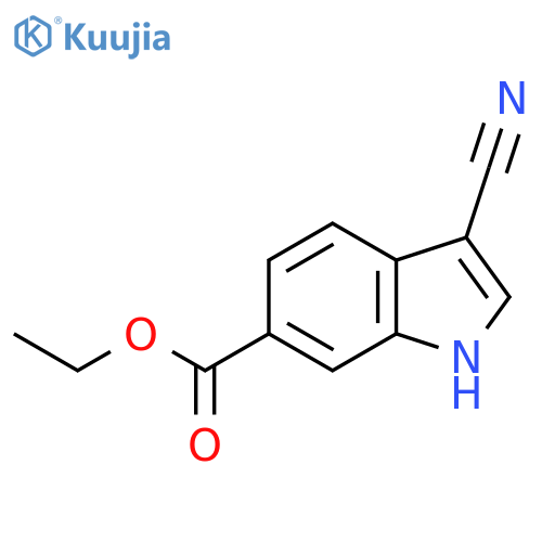 ethyl 3-cyano-1H-indole-6-carboxylate structure