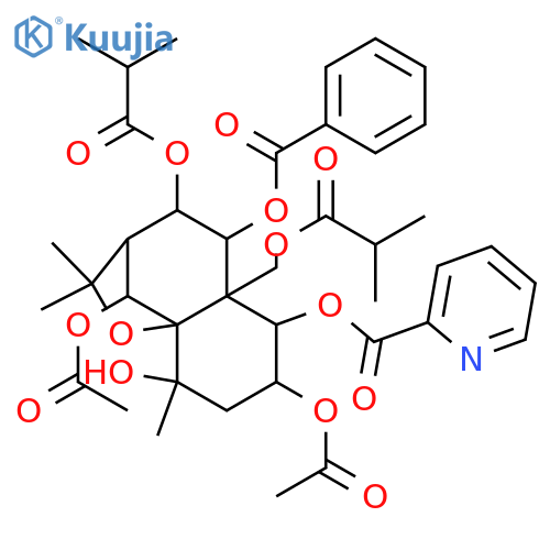 1,2,4,6,8,9,14-Heptahydroxydihydro-β-agarofuran; (1α,2α,4β,6β,8α,9β)-form, 1-O-(2-Pyridinecarbonyl), 9-benzoyl, 8,14-bis-O-(2-methylpropanoyl), 2,6-di-Ac structure