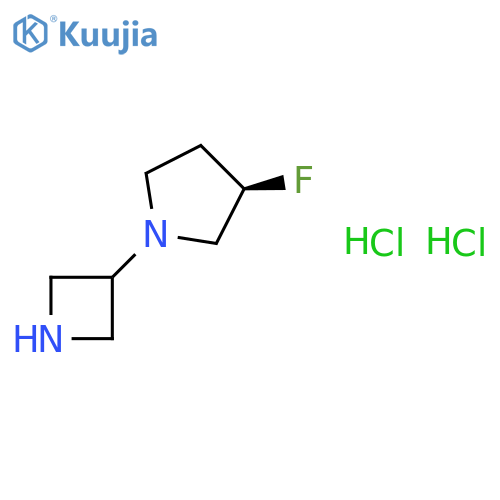 (3R)-1-(azetidin-3-yl)-3-fluoro-pyrrolidine;dihydrochloride structure