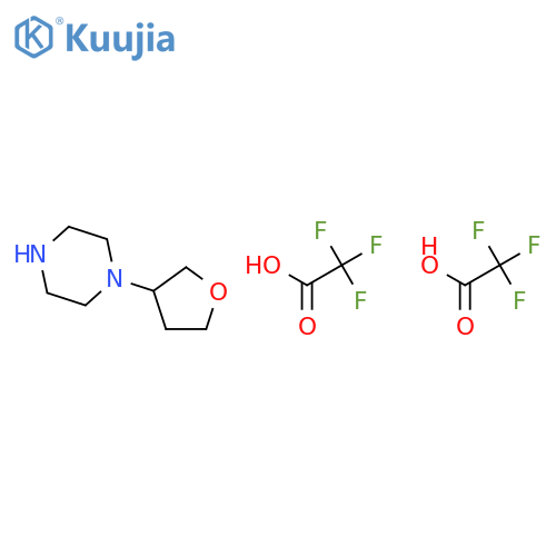 1-tetrahydrofuran-3-ylpiperazine;bis(2,2,2-trifluoroacetic acid) structure