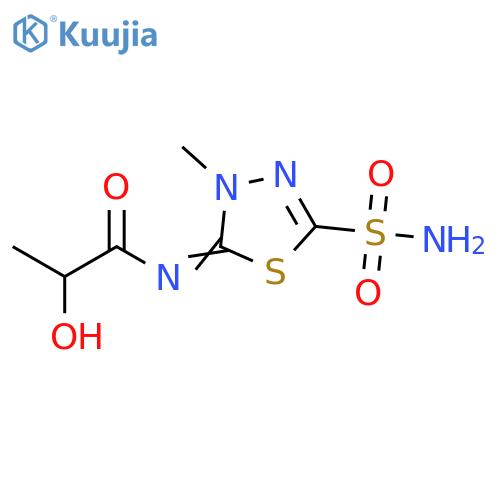 Propanamide,N-[5-(aminosulfonyl)-3-methyl-1,3,4-thiadiazol-2(3H)-ylidene]-2-hydroxy- structure