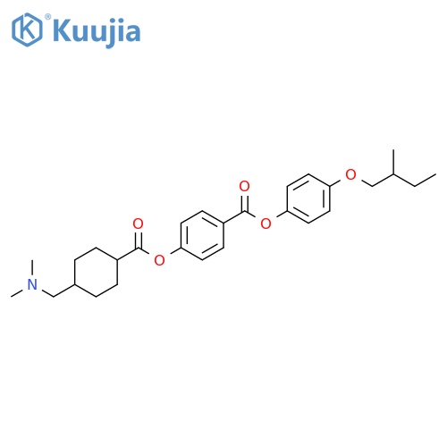 Benzoic acid, 4-[[[4-[(dimethylamino)methyl]cyclohexyl]carbonyl]oxy]-, 4-(2-methylbutoxy)phenyl ester structure
