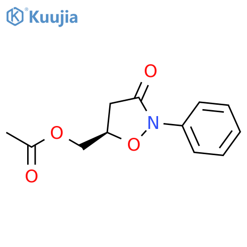 3-Isoxazolidinone, 5-[(acetyloxy)methyl]-2-phenyl-, (R)- structure