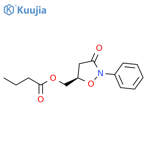 Butanoic acid, (3-oxo-2-phenyl-5-isoxazolidinyl)methyl ester, (R)- structure
