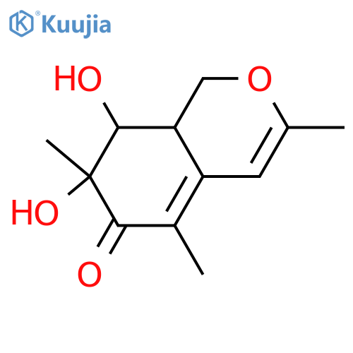 1,7,8,8a-Tetrahydro-7,8-dihydroxy-3,5,7-trimethyl-6H-2-benzopyran-6-one; (7S,8S,8aS)-form structure