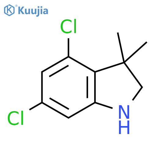 4,6-dichloro-3,3-dimethyl-2,3-dihydro-1H-indole structure
