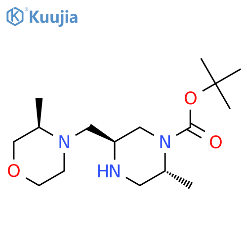 tert-butyl (2R,5S)-2-methyl-5-[[(3R)-3-methylmorpholin-4-yl]methyl]piperazine-1-carboxylate structure
