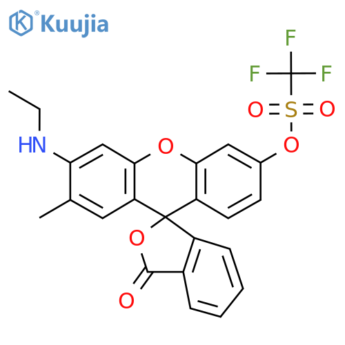3'-(Ethylamino)-2'-methyl-3-oxo-3H-spiro[isobenzofuran-1,9'-xanthen]-6'-yl trifluoromethanesulfonate structure