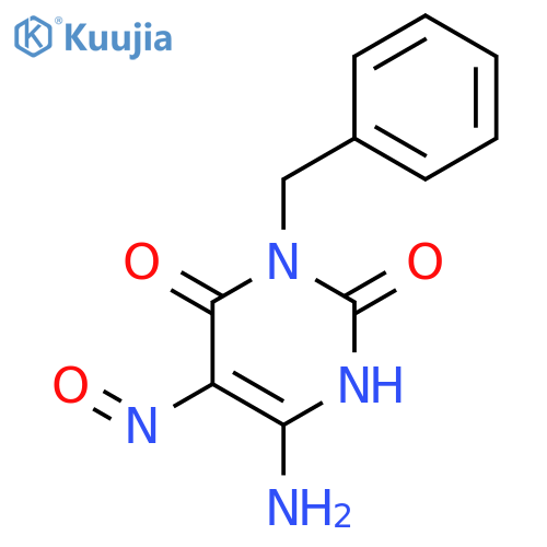 2,4(1H,3H)-PYRIMIDINEDIONE, 6-AMINO-5-NITROSO-3-(PHENYLMETHYL)- structure
