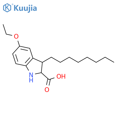 1H-Indole-2-carboxylic acid, 5-ethoxy-2,3-dihydro-3-octyl- structure