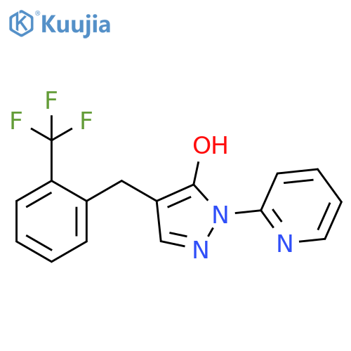 1H-Pyrazol-5-ol, 1-(2-pyridinyl)-4-[[2-(trifluoromethyl)phenyl]methyl]- structure