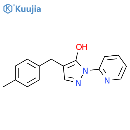 1H-Pyrazol-5-ol, 4-[(4-methylphenyl)methyl]-1-(2-pyridinyl)- structure