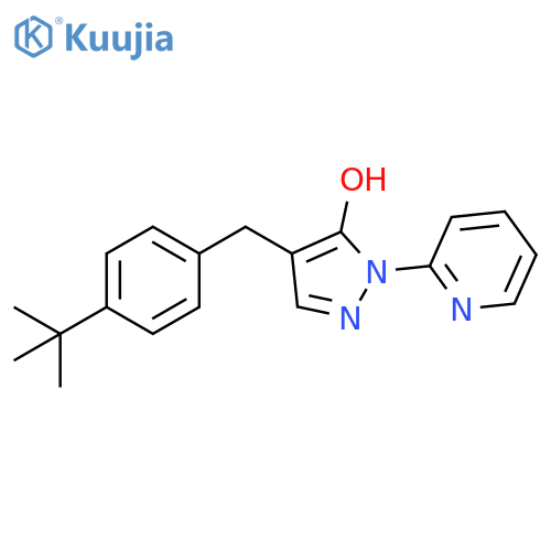 1H-Pyrazol-5-ol, 4-[[4-(1,1-dimethylethyl)phenyl]methyl]-1-(2-pyridinyl)- structure