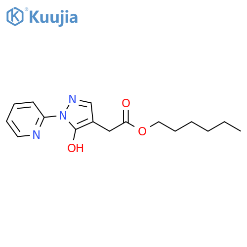 1H-Pyrazole-4-acetic acid, 5-hydroxy-1-(2-pyridinyl)-, hexyl ester structure