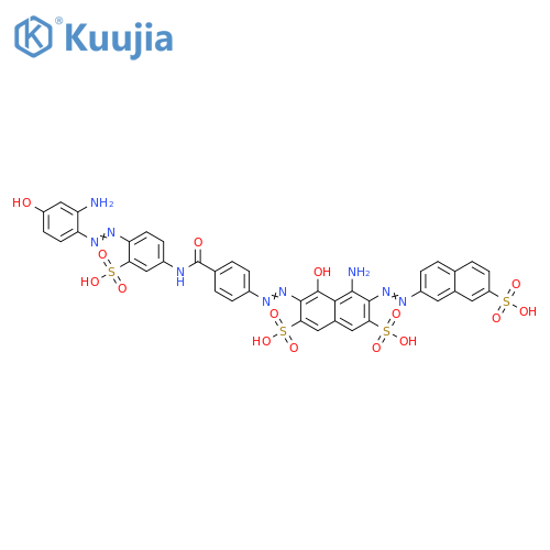 2,7-Naphthalenedisulfonic acid, 4-amino-6-[2-[4-[[[4-[2-(2-amino-4-hydroxyphenyl)diazenyl]-3-sulfophenyl]amino]carbonyl]phenyl]diazenyl]-5-hydroxy-3-[2-(7-sulfo-2-naphthalenyl)diazenyl]- structure