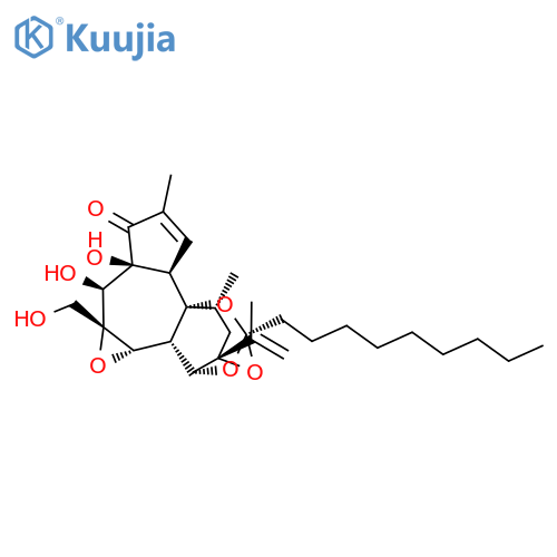 6H-2,8b-Epoxyoxireno[6,7]azuleno[5,4-e]-1,3-benzodioxol-6-one,3a,3b,3c,4a,5,5a,8a,9,10,10a-decahydro-5,5a-dihydroxy-4a-(hydroxymethyl)-7,9-dimethyl-10a-(1-methylethenyl)-2-nonyl-,(2S,3aR,3bS,3cS,4aR,5S,5aS,8aR,8bR,9R,10aR)- structure