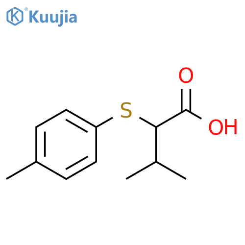 Butanoic acid, 3-methyl-2-[(4-methylphenyl)thio]- structure