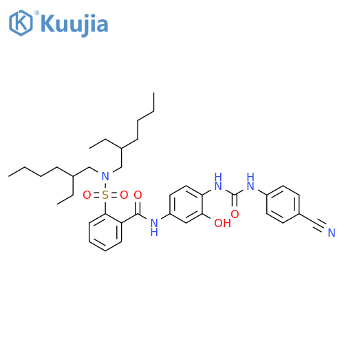 Benzamide,2-[[bis(2-ethylhexyl)amino]sulfonyl]-N-[4-[[[(4-cyanophenyl)amino]carbonyl]amino]-3-hydroxyphenyl]- structure