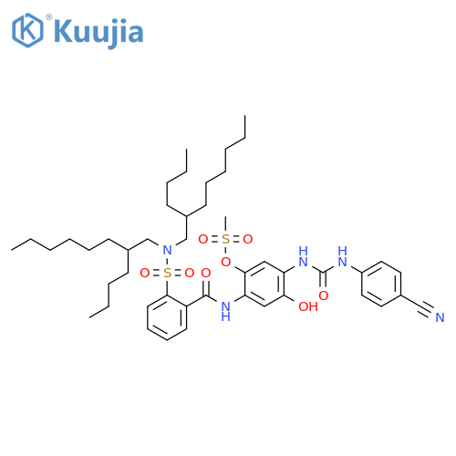 Benzamide,2-[[bis(2-butyloctyl)amino]sulfonyl]-N-[4-[[[(4-cyanophenyl)amino]carbonyl]amino]-5-hydroxy-2-[(methylsulfonyl)oxy]phenyl]- structure