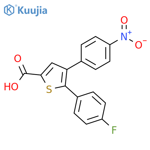 2-Thiophenecarboxylic acid, 5-(4-fluorophenyl)-4-(4-nitrophenyl)- structure