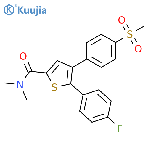 2-Thiophenecarboxamide,5-(4-fluorophenyl)-N,N-dimethyl-4-[4-(methylsulfonyl)phenyl]- structure