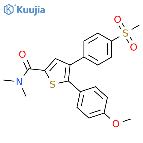 2-Thiophenecarboxamide,5-(4-methoxyphenyl)-N,N-dimethyl-4-[4-(methylsulfonyl)phenyl]- structure