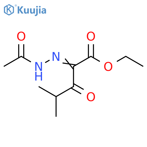 Pentanoic acid, 2-(acetylhydrazono)-4-methyl-3-oxo-, ethyl ester structure