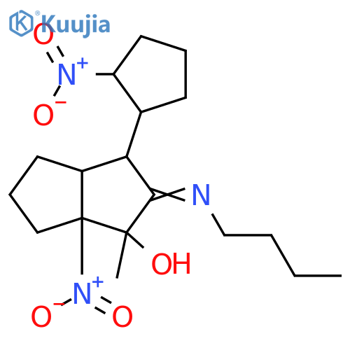 1-Pentalenol,2-(butylimino)octahydro-1-methyl-6a-nitro-3-(2-nitrocyclopentyl)- structure