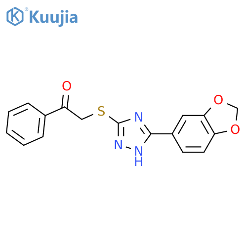 Ethanone, 2-((5-(1,3-benzodioxol-5-yl)-1H-1,2,4-triazol-3-yl)thio)-1-phenyl- structure