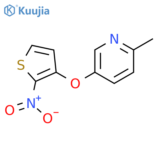 Pyridine, 2-methyl-5-[(2-nitro-3-thienyl)oxy]- structure