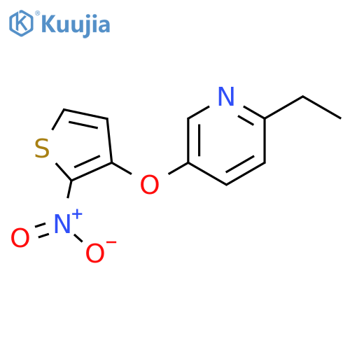 Pyridine, 2-ethyl-5-[(2-nitro-3-thienyl)oxy]- structure